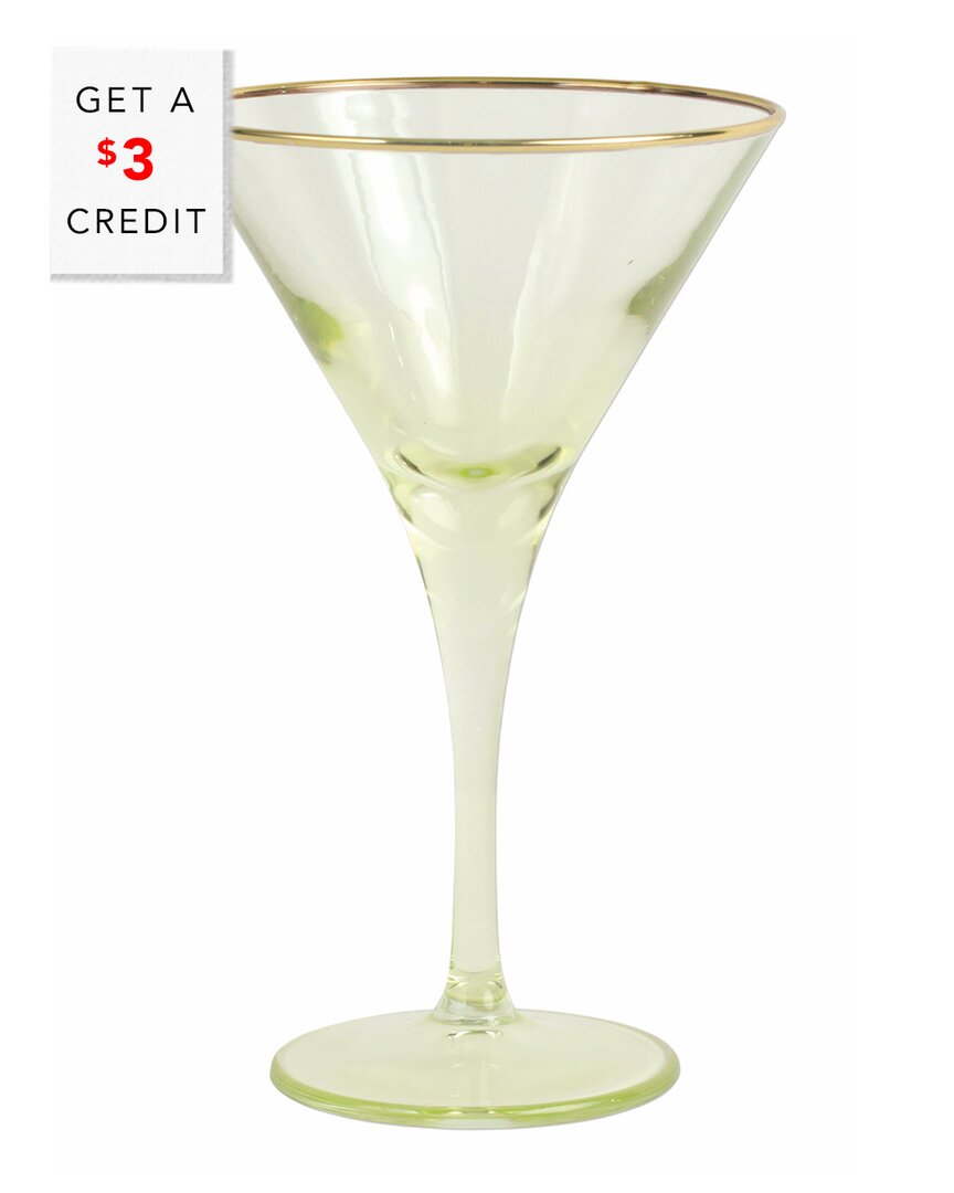Vietri Viva By  Rainbow Yellow Martini Glass With $3 Credit