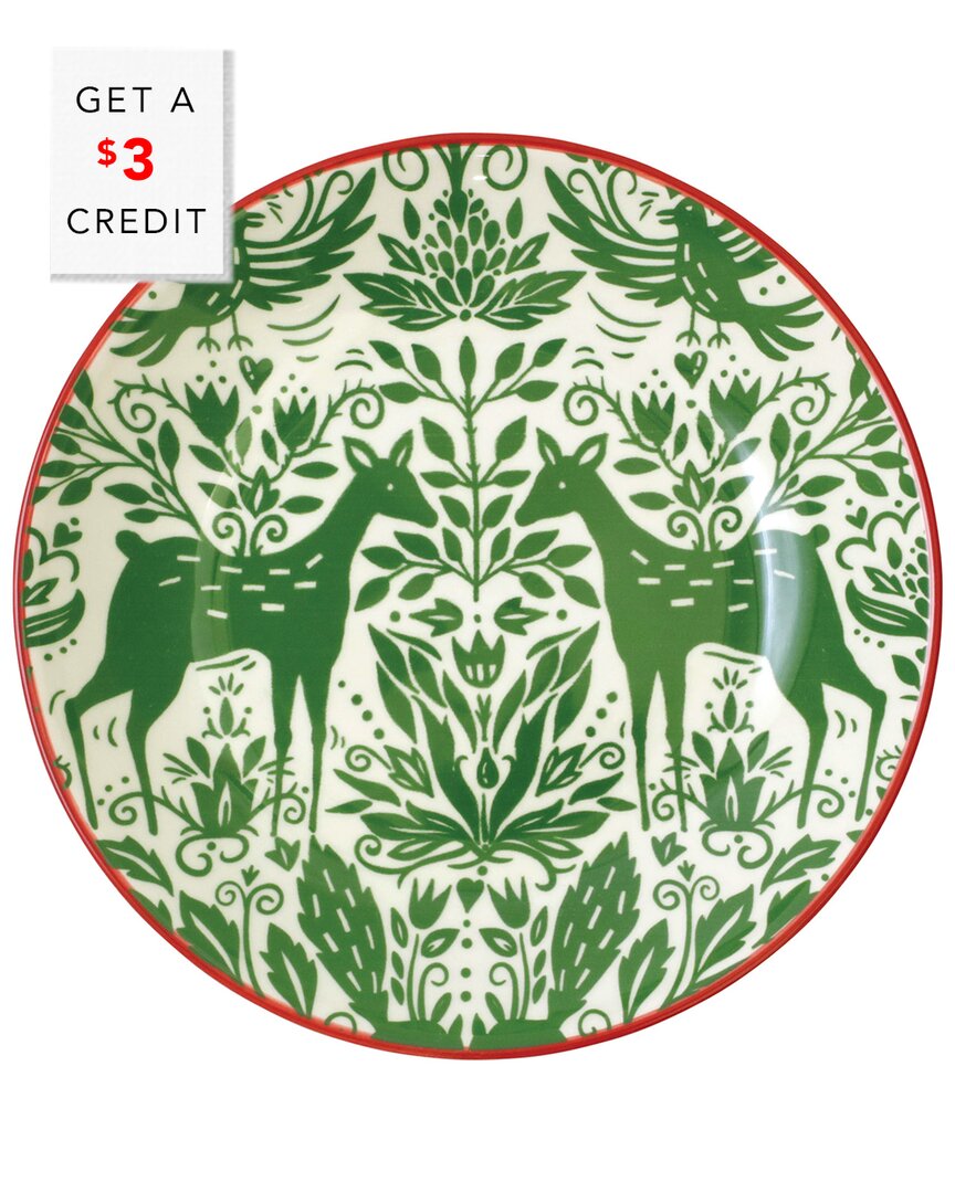 Vietri Discontinued Viva By  Mistletoe Pasta Bowl With $3 Credit In Red