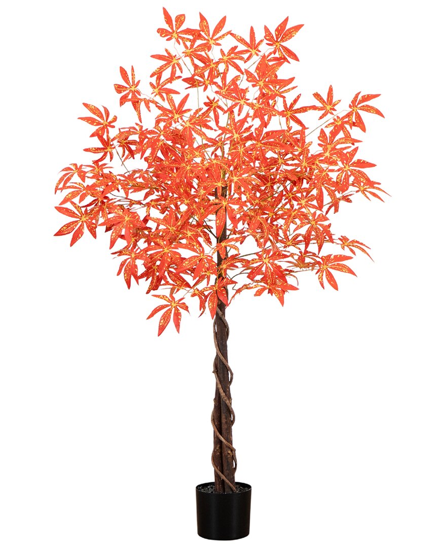 Nearly Natural 4ft. Autumn Vibrant Maple Artificial Fall Tree