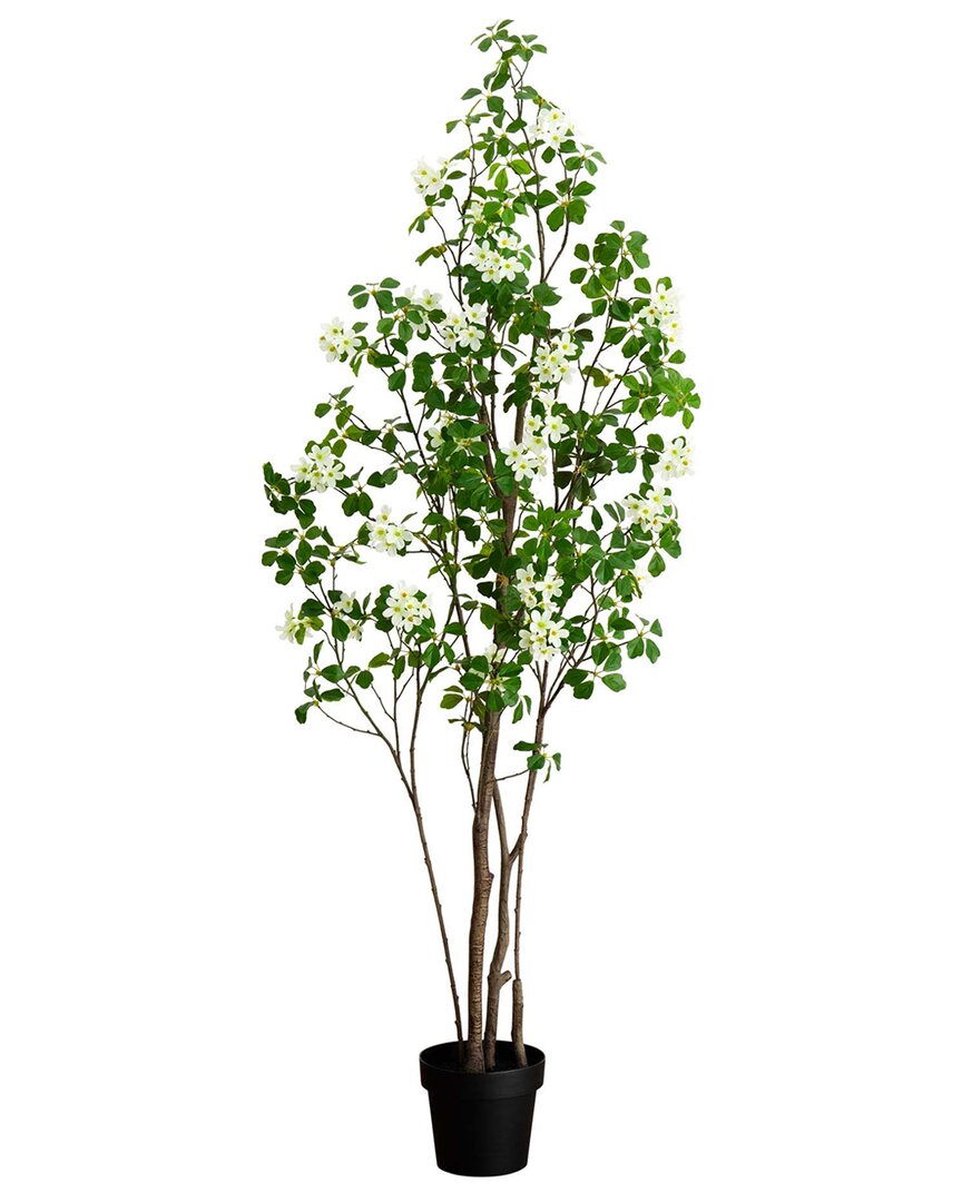 NEARLY NATURAL NEARLY NATURAL 6FT ARTIFICIAL DOGWOOD TREE WITH REAL TOUCH LEAVES