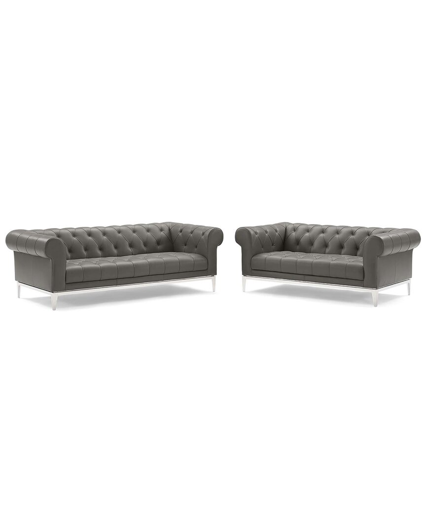Modway Idyll Tufted Upholstered Leather Sofa & Loveseat