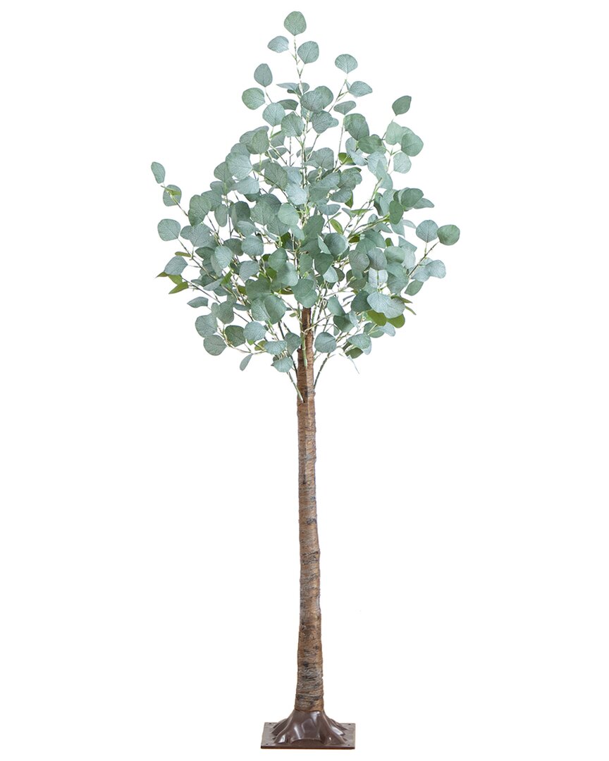 Shop Nearly Natural 5ft Lighted Artificial Eucalyptus Tree With 300 Warm White Led  Lights In Green