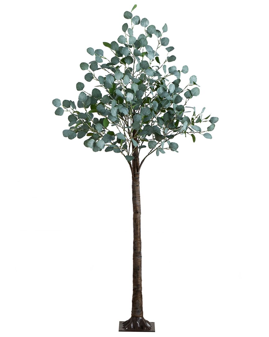 Shop Nearly Natural 6ft Lighted Artificial Eucalyptus Tree With 420 Warm White Led  Lights In Green