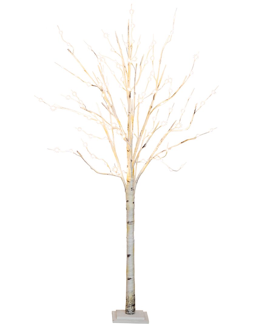 Shop Nearly Natural 6ft Pre-lit Artificial White Birch Tree With 300 Warm White Led  Lights