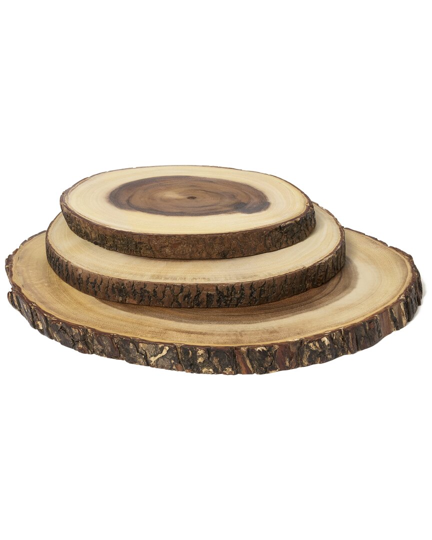 Lipper International Acacia Bark 3 Tier Swivel Server In Brown