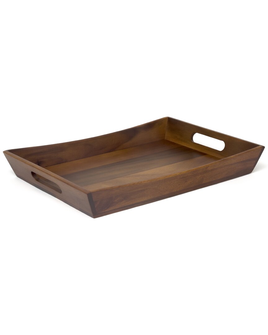 Lipper International Acacia Curved Serving Tray In Brown