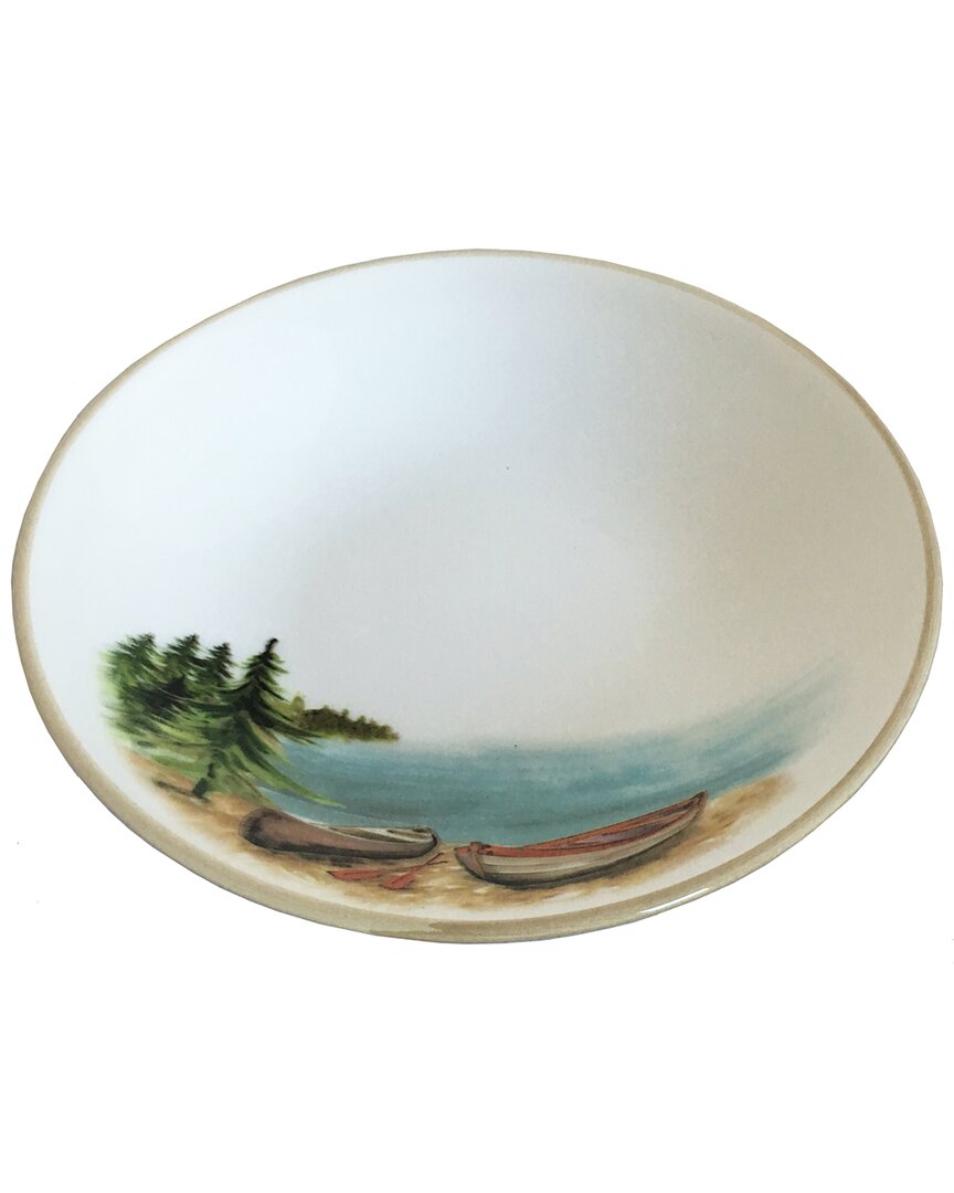 Abbiamo Tutto Set Of 6 Day At The Lake Canoe Pasta/soup Bowls In White
