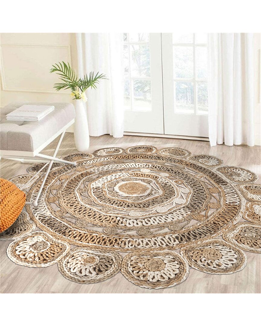 Lr Home Brynn Hand-woven Braided Area Rug In White