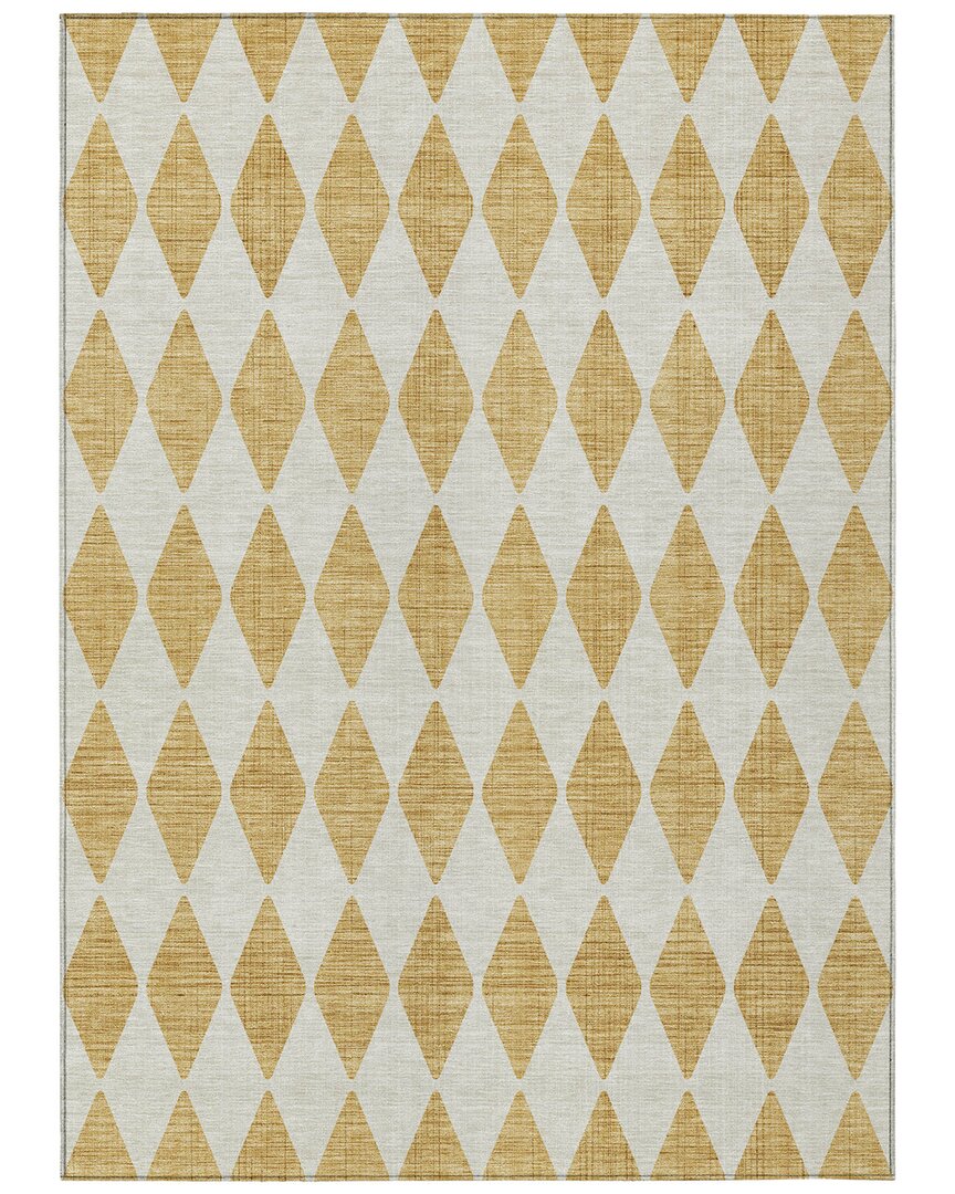 Addison Rugs Chantille Polyester Indoor/outdoor Washable Rug In Gold