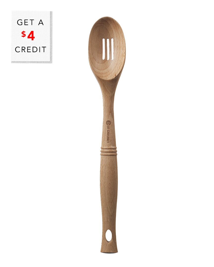 Le Creuset Wooden Slotted Spoon With $4 Credit