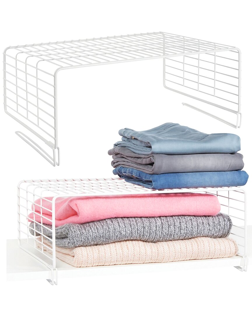 M DESIGN M DESIGN SET OF 4 WOOD SHELF DIVIDER WHITE WITH TOP SHELF 