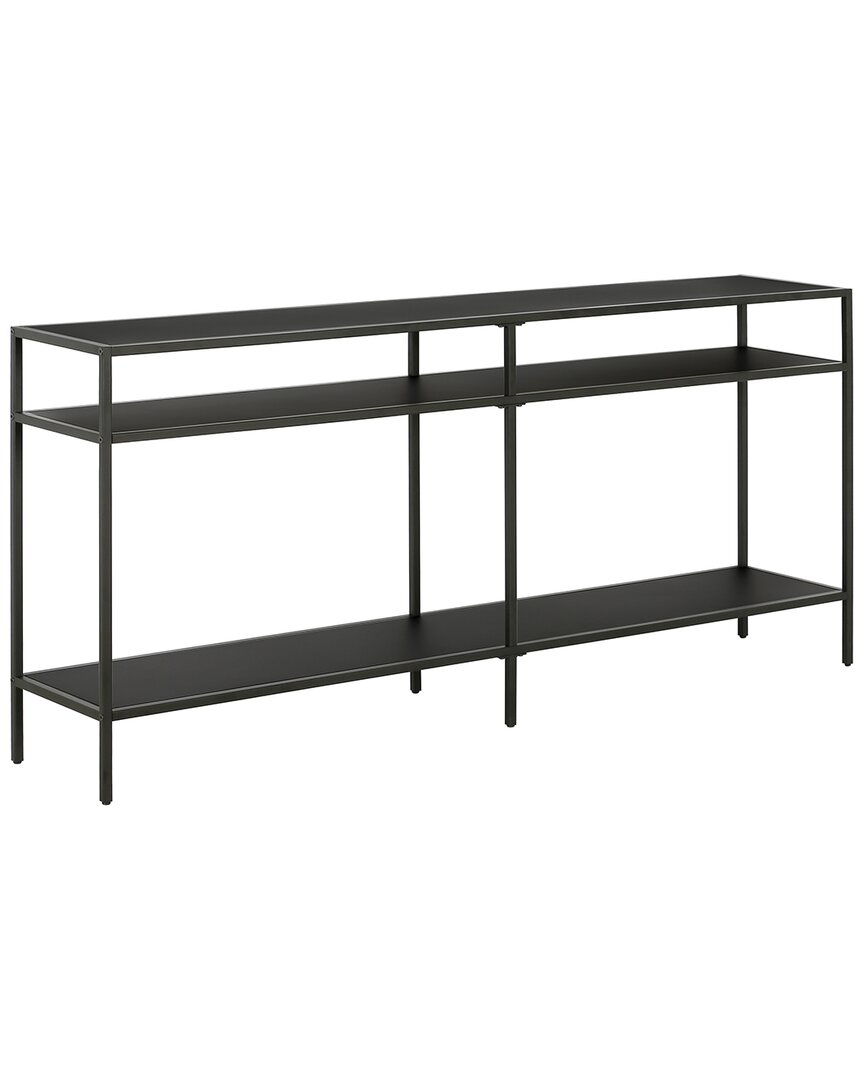Shop Abraham + Ivy Sivil 64in Blackened Bronze Console Table With Metal Shelves