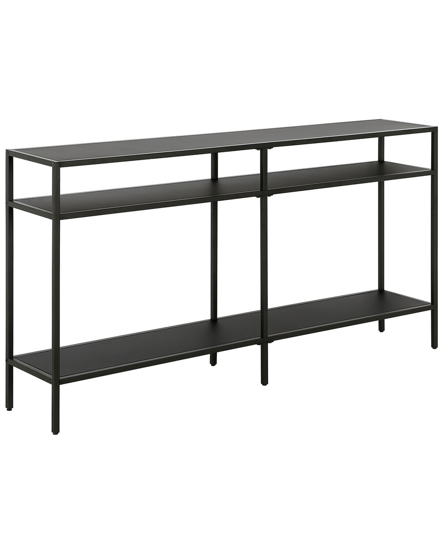 ABRAHAM + IVY ABRAHAM + IVY SIVIL 55IN BLACKENED BRONZE CONSOLE TABLE WITH METAL SHELVES