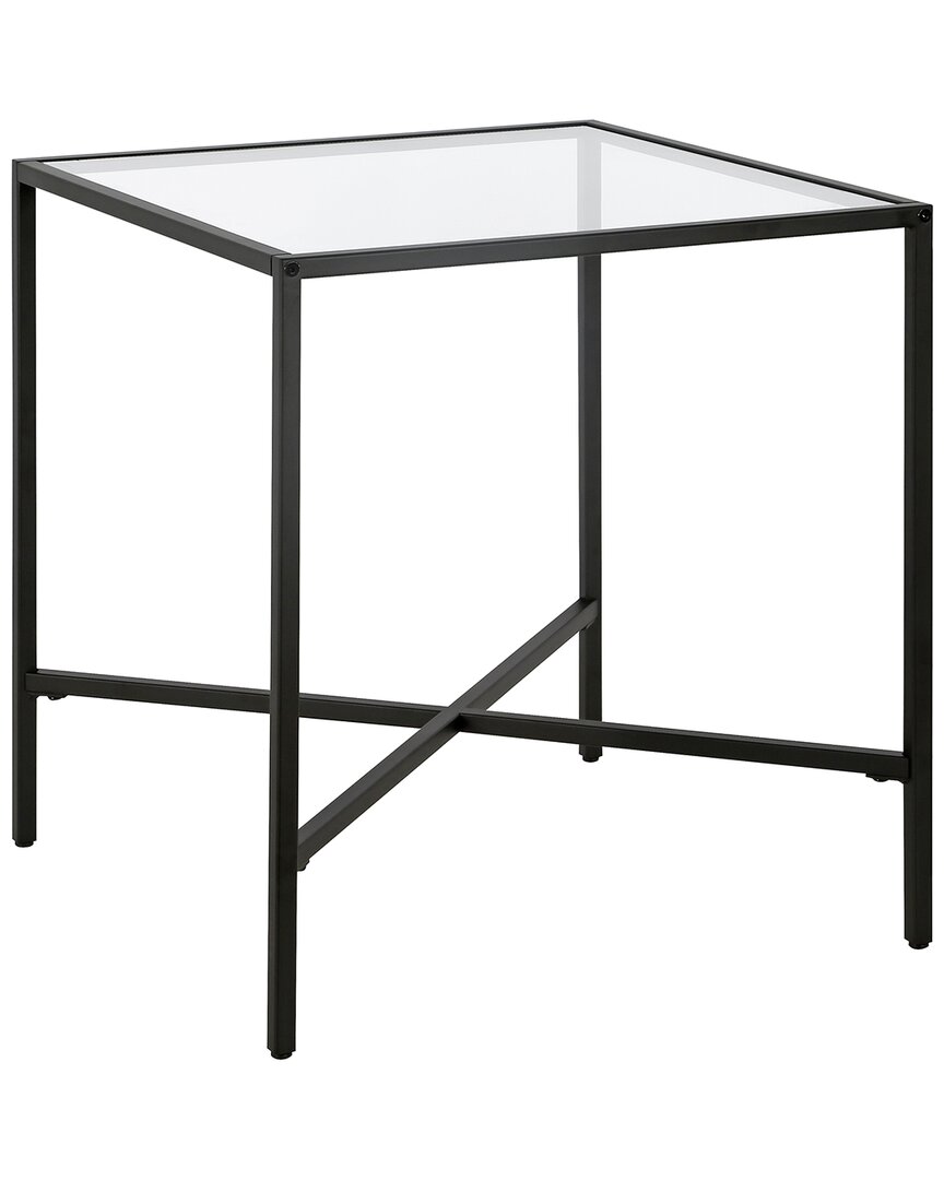 Abraham + Ivy Henley Blackened Bronze Side Table With Glass Tabletop
