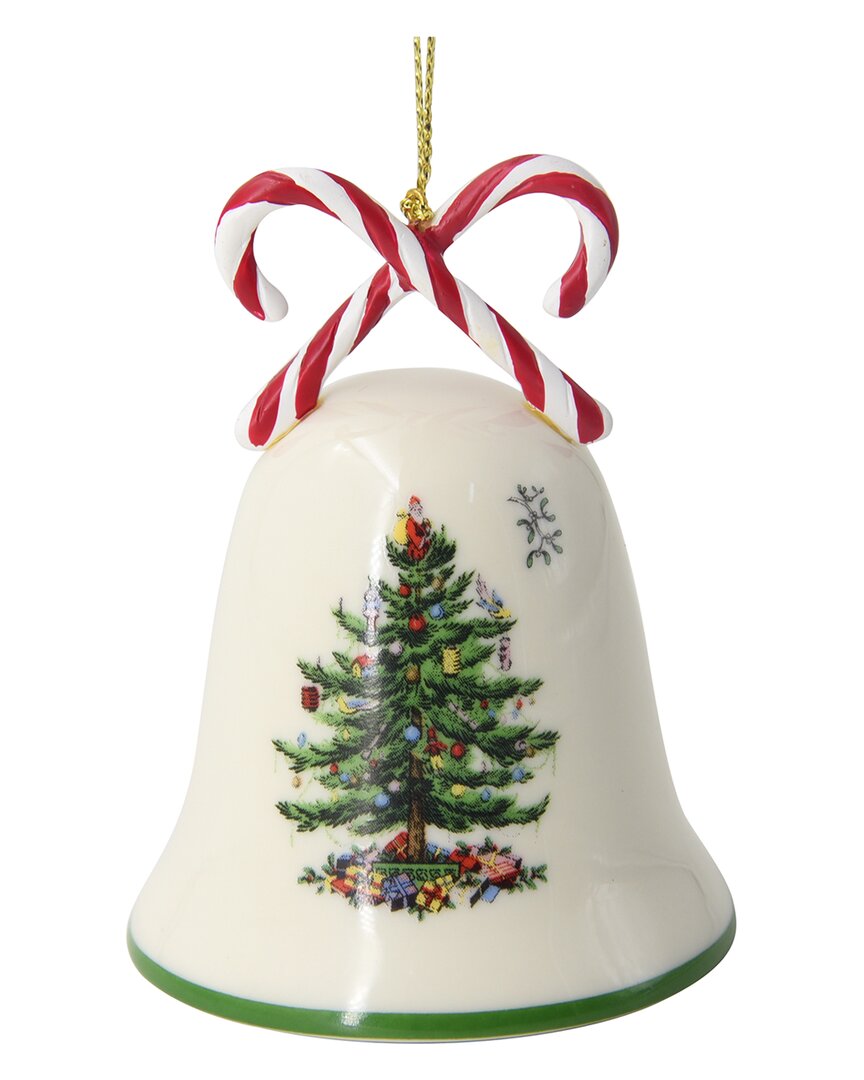 Spode Christmas Tree Candy Cane Bell Ornament