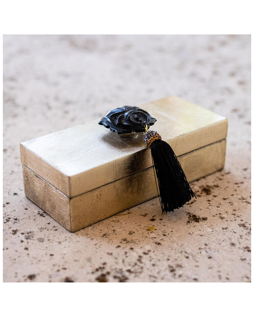 Mapleton Drive Small Brushed Gold Box In Black