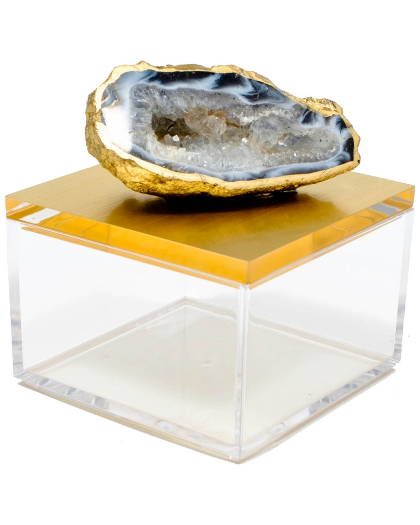 Mapleton Drive Metallic Gold Gem Box In Burgundy