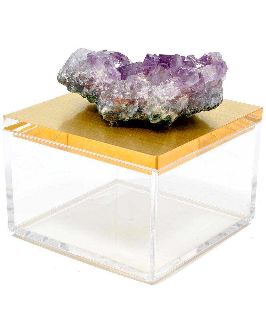 Mapleton Drive Metallic Gold Gem Box In Multi