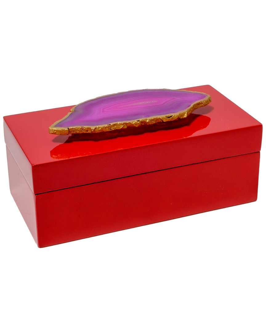 Mapleton Drive Medium Red Lacquer Box In Red