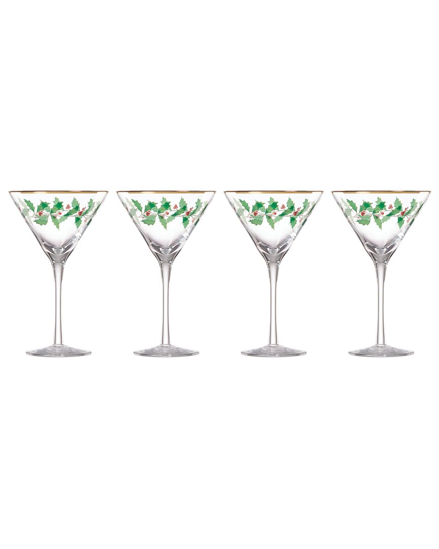 Lenox Holiday 4pc Martini Glass Set In Red