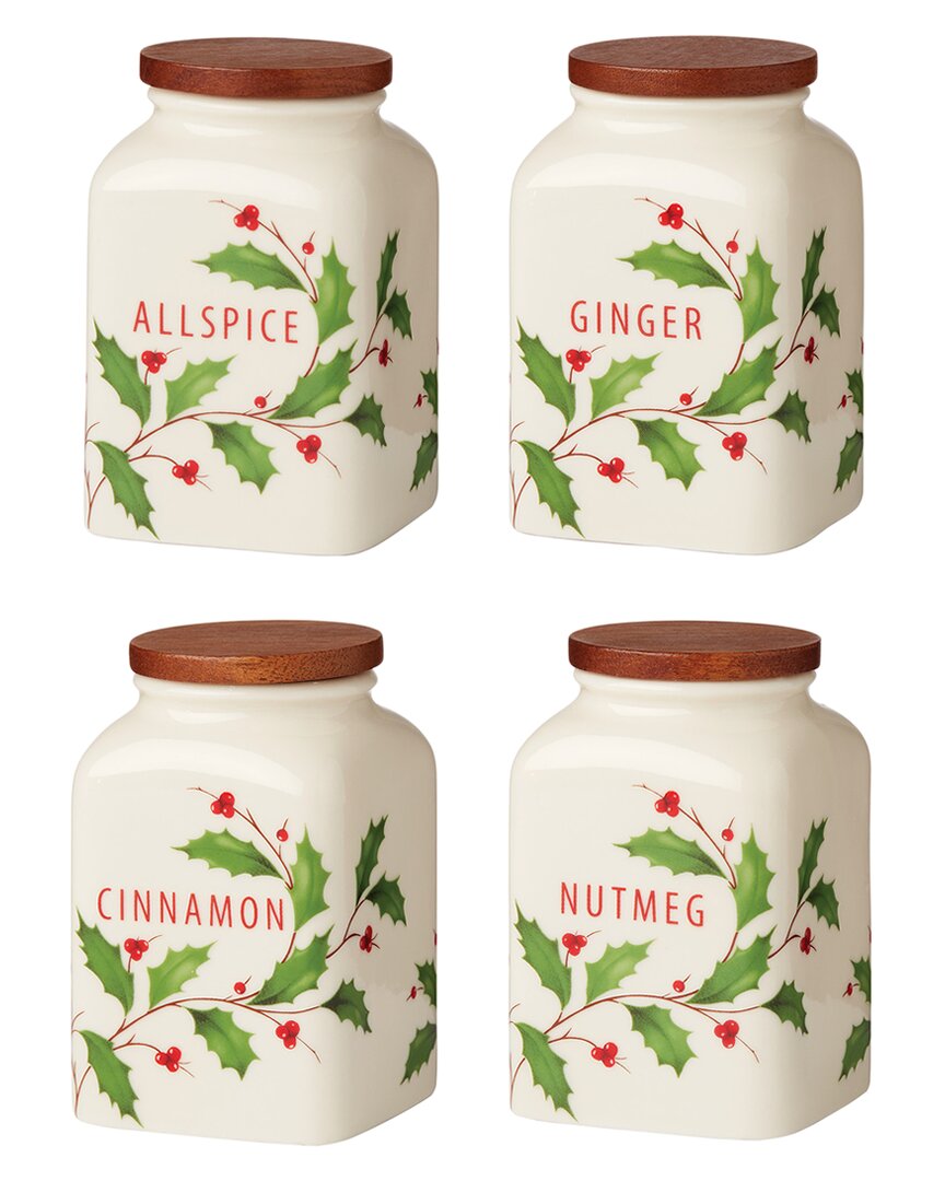 Lenox Holiday Cooking Spice Jars, Set Of 4 In White
