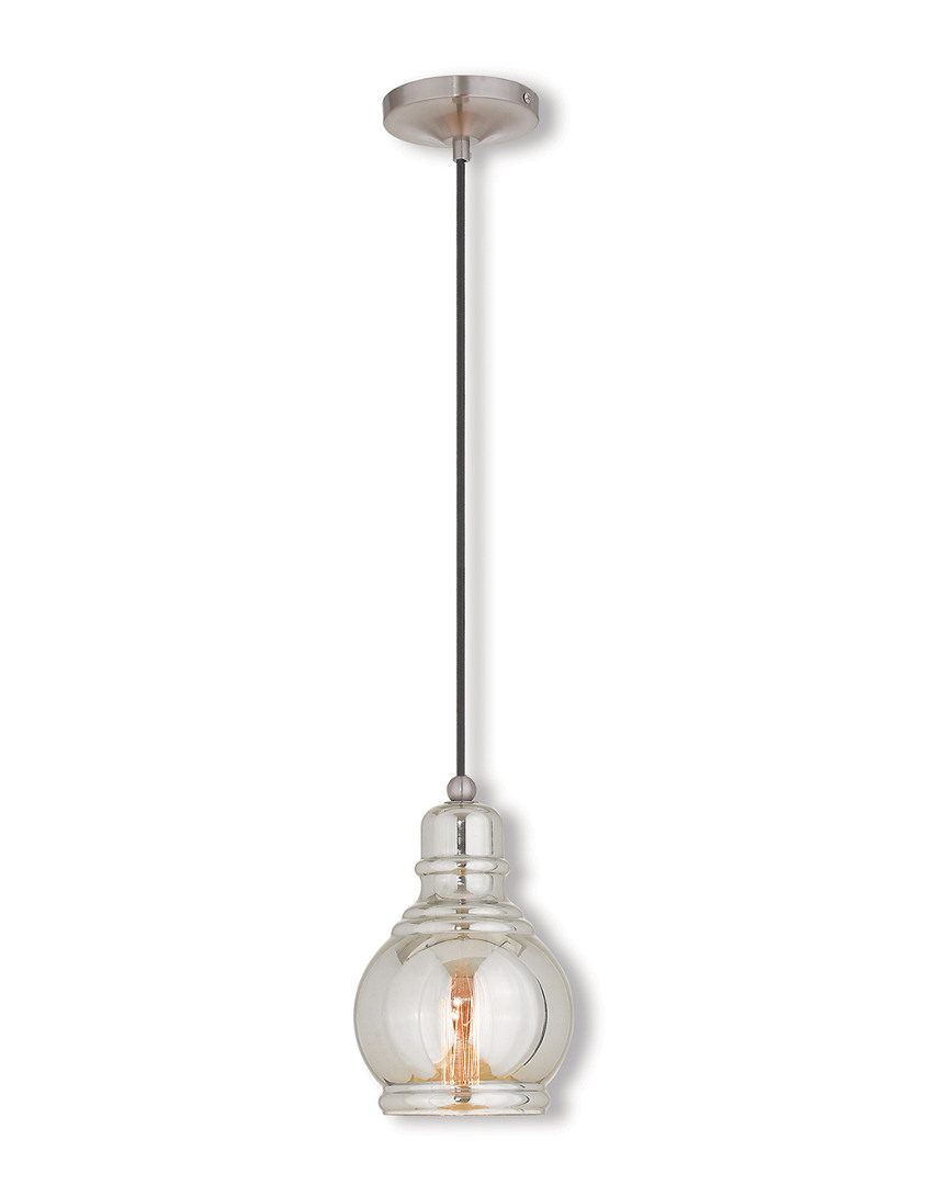 Livex Lighting Livex Art Glass 1-light Brushed Nickel Mini Pendant