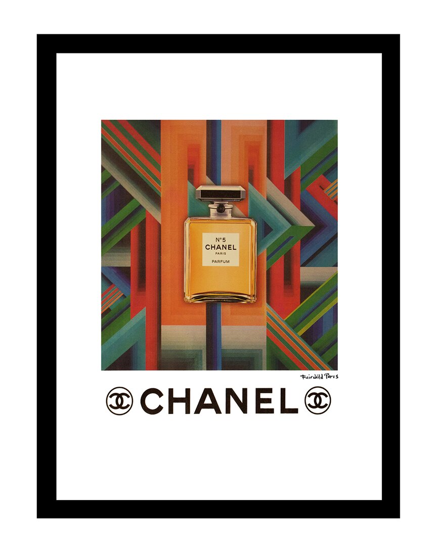 Fairchild Paris Venice Beach Collections Vintage Geometric Chanel Bottle Framed Print Wall Art