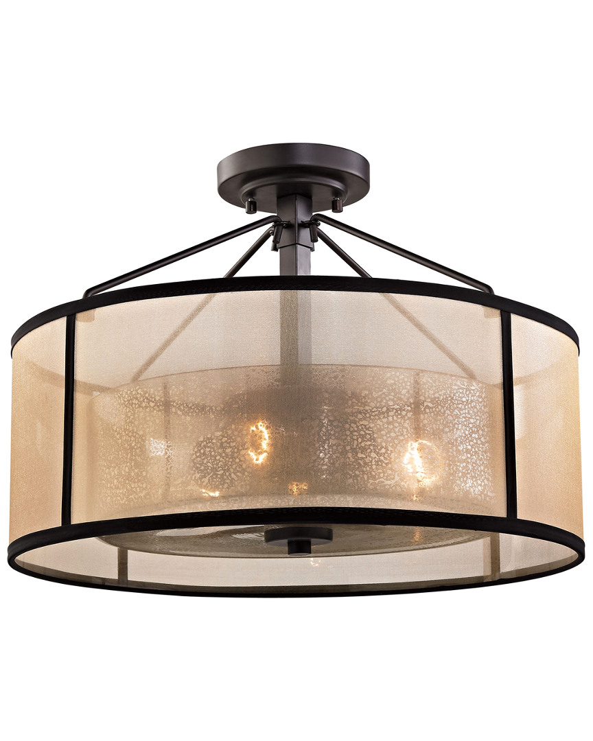 Artistic Home & Lighting Diffusion 3-light Semi Flush In Black