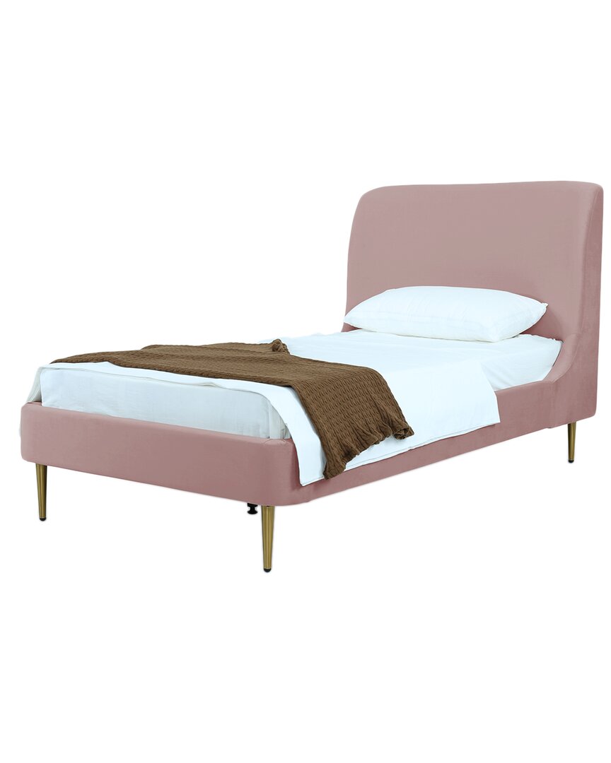 Manhattan Comfort Heather Twin Bed In Pink