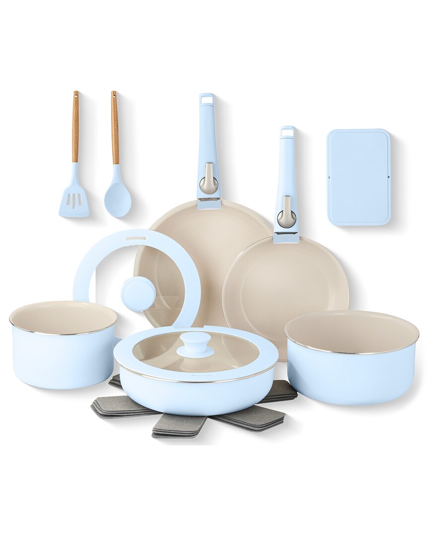 Gotham Steel 18pc Nonstick Ceramic Cookware Set With Detachable Handles