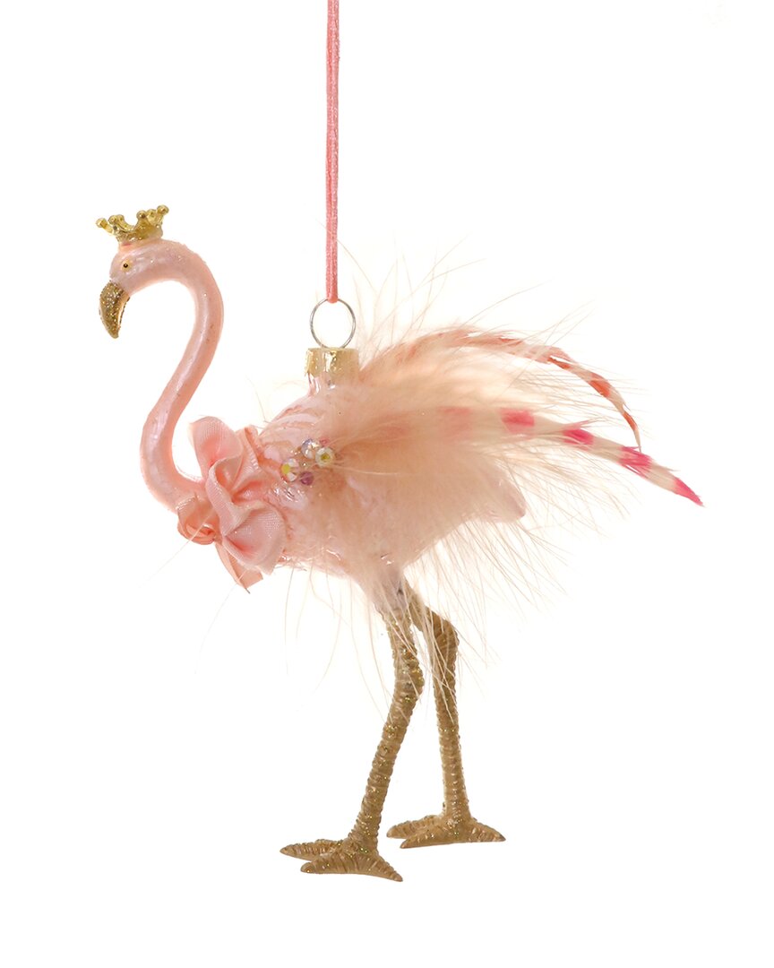 Cody Foster & Co. Royal Flamingo Ornament In Multicolor