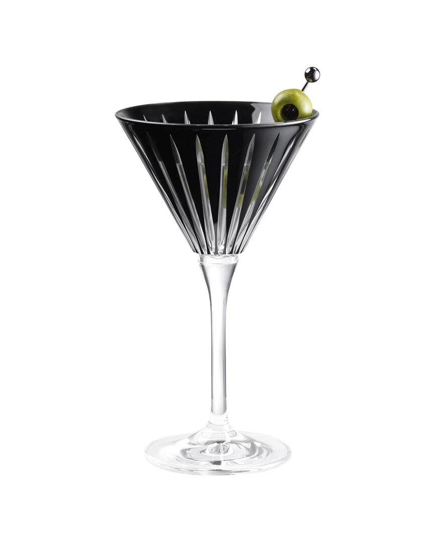 Barski Set Of 6 Colored Martini Cocktail Glasses In Black