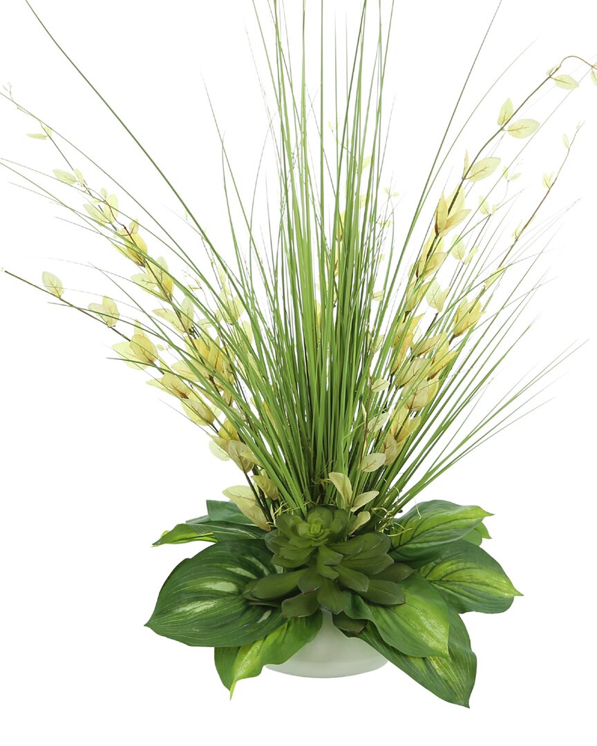 Creative Displays Green Succulents And Grass Floral Arrangement
