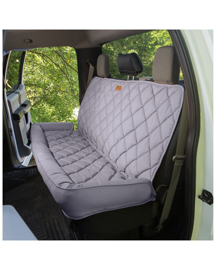 3 Dog Pet Supply Crew Cab Back Seat Protector W/ Bolster In Grey
