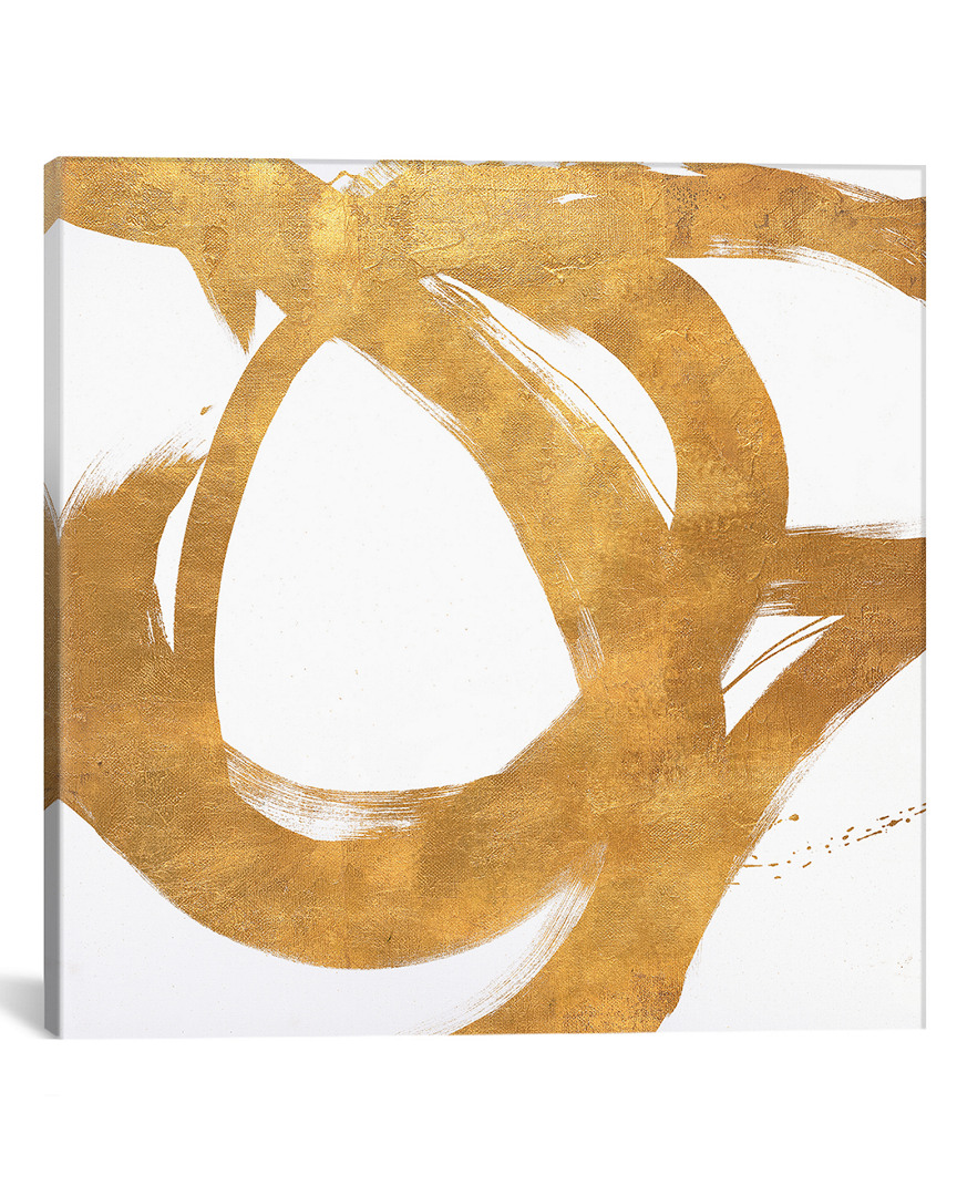 Icanvas Gold Circular Strokes I Canvas Artwork By Megan Morris