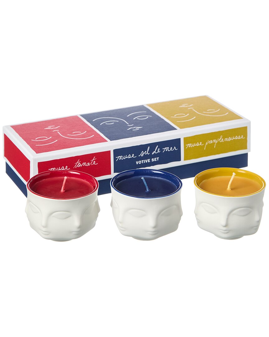 Jonathan Adler Muse Couleur Votive Candle Set Of 3 - 32953 In Multicolor