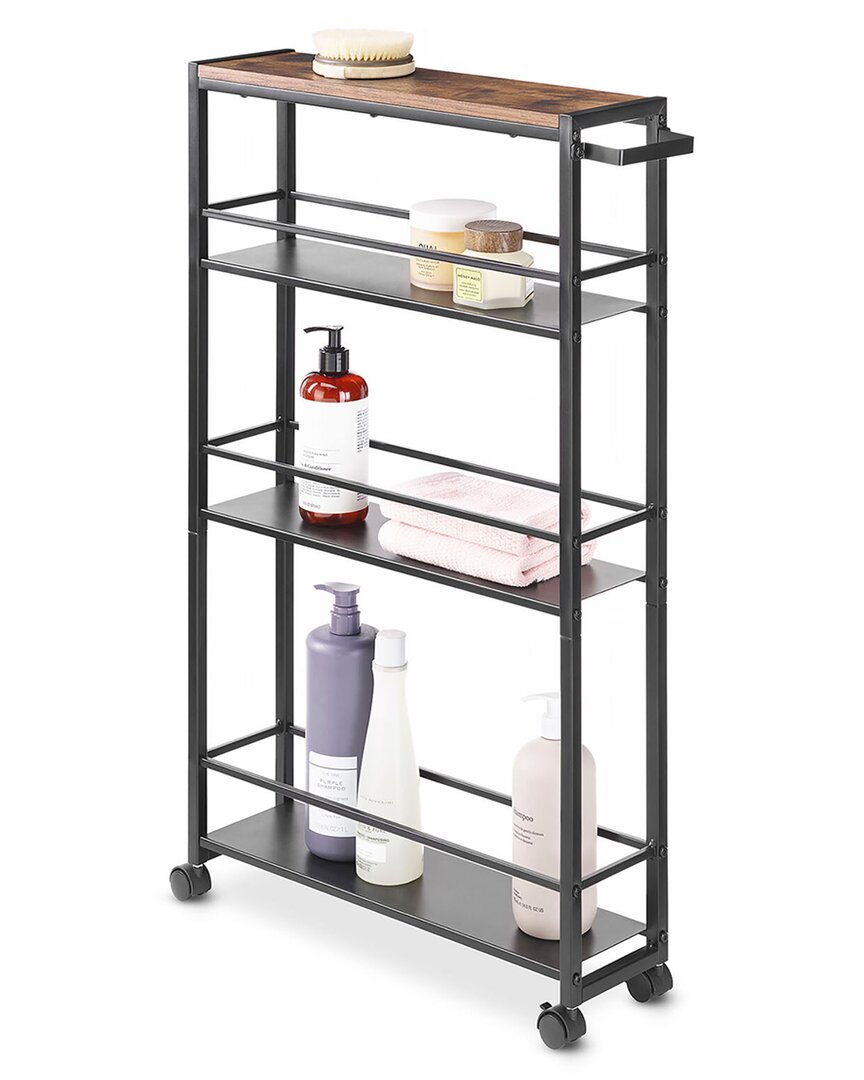 Whitmor Modern Industrial 4-tier Slim Shelf Cart
