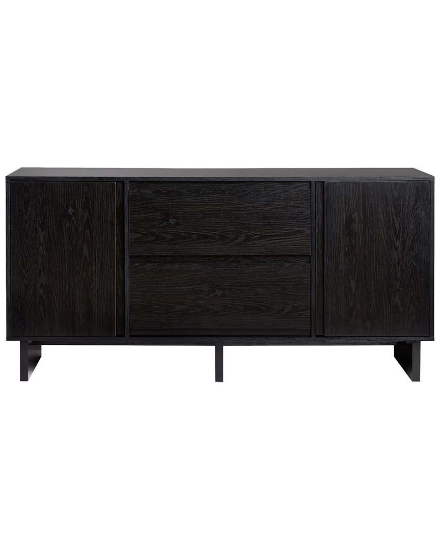 Walker Edison 63in Scandi Sideboard With Beveled Drawers In Black