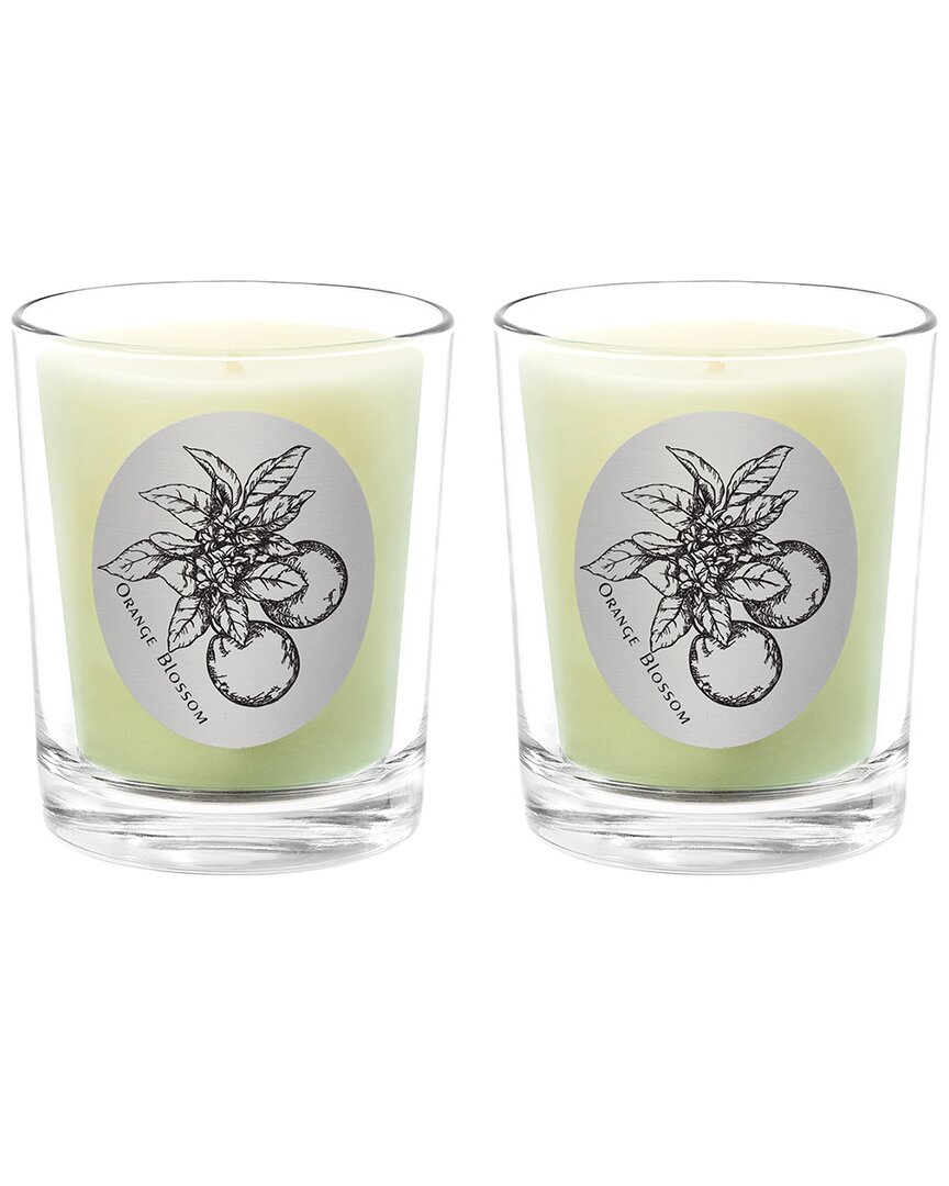 Qualitas Orange Blossom Two Scented Beeswax Candle Set In White