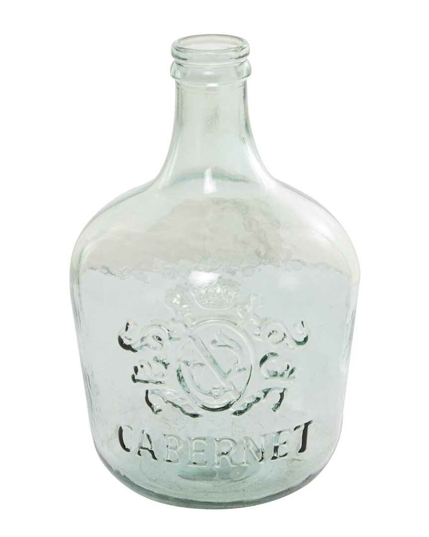 Peyton Lane Clear Recycled Glass Spanish Vase With Cabernet