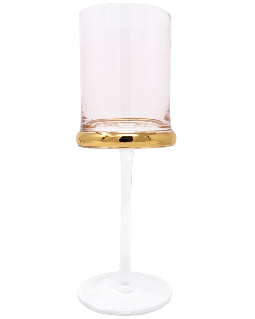 Vivience Set Of 6 Water Glasses With Ring & Stem