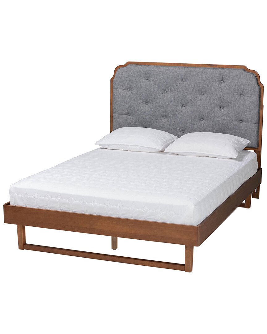Baxton Studio Roald Mid-century Modern Wood King Size Platform Bed