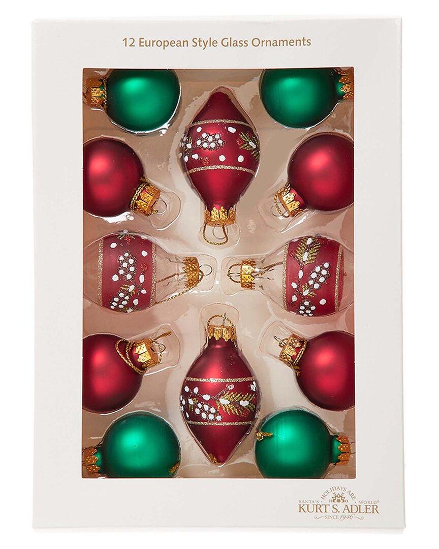 Kurt Adler Ornament Set In Multi