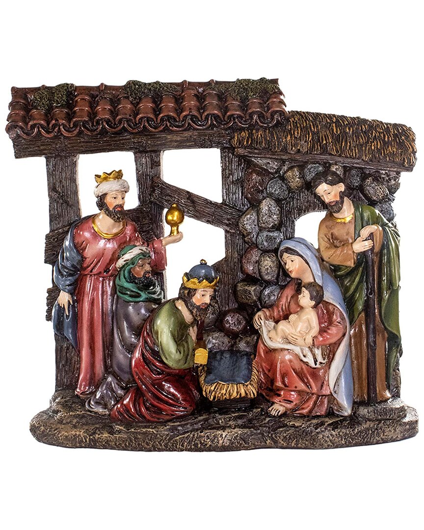Kurt Adler Nativity Set In Brown