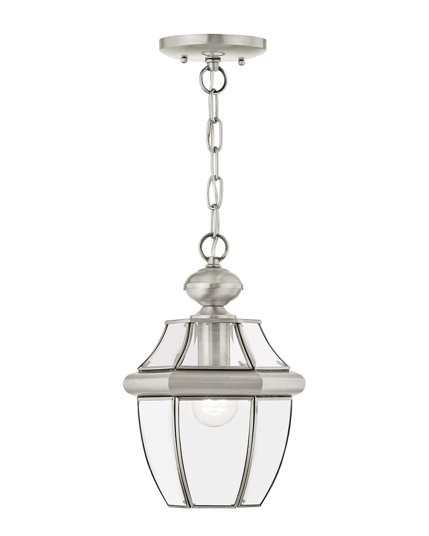 Livex Lighting 1-light Brushed Nickel Outdoor Pendant Lantern