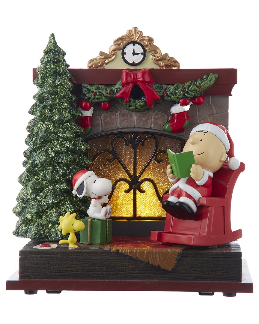 Kurt Adler Peanuts Battery-operated Musical Fireplace Table Piece, 6 Inches