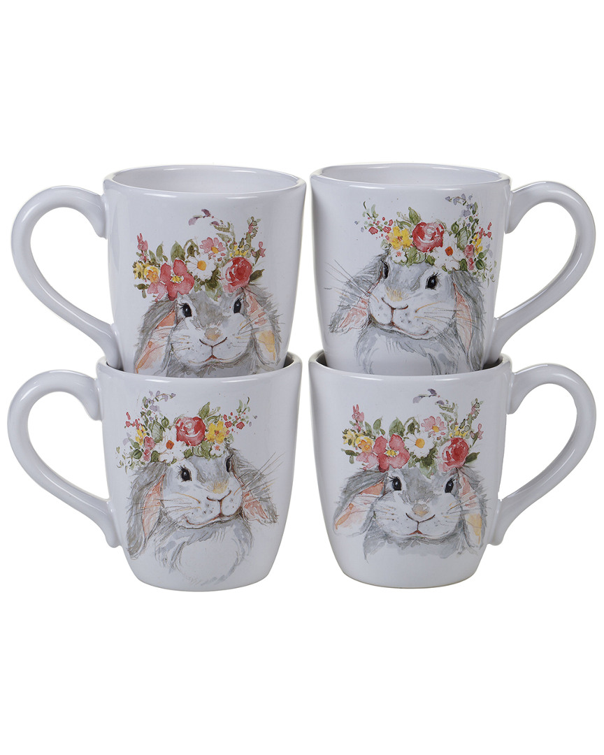 Certified International Sweet Bunny Set Of 4 Mugs