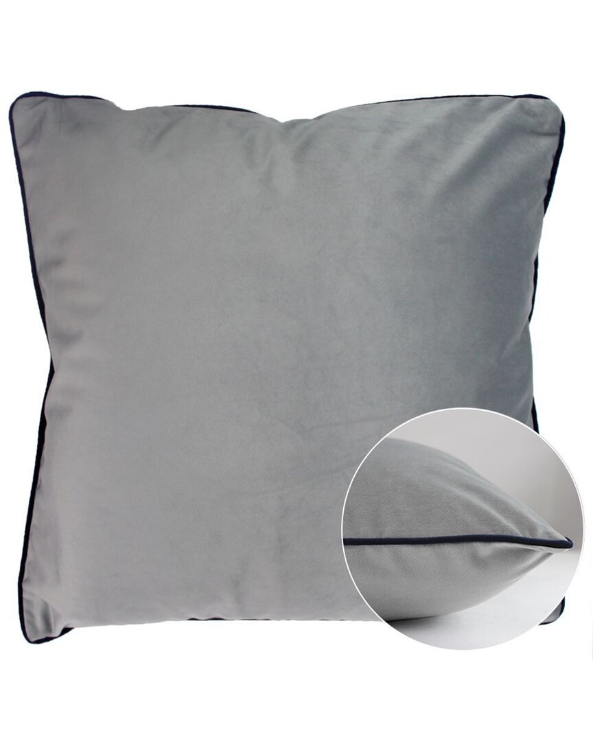 Garnier Thiebaut Velours Platine-marine Cushion Cover In Grey Multi