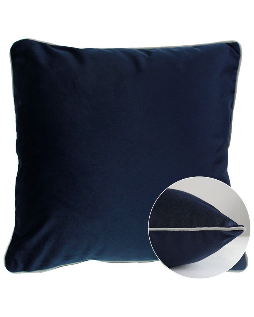 Garnier Thiebaut Velours Marine-platine Cushion Cover In Blue