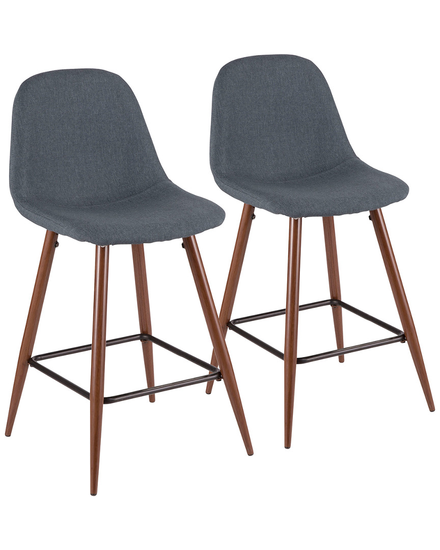 Lumisource Set Of 2 Pebble Counter Stools